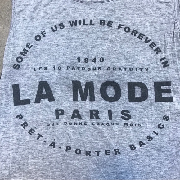 TRACE Light Grey Sleeveless ‘La Mode Paris’ Top - Picture 4 of 5